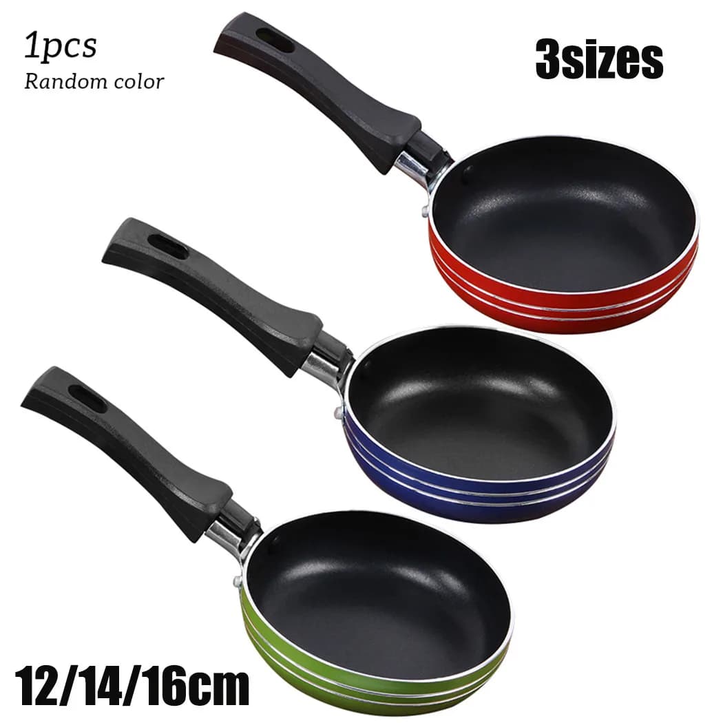 Mini poêle à frire en acier antiadhésif, marmite à frire, casserole pour ustensiles de cuisine, ustensiles de cuisine, outils pour œufs, 12cm, 14cm, 16cm