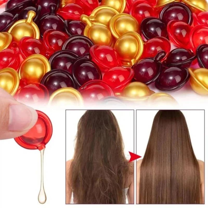 Capsule de vitamine pour cheveux, huile de kératine, restauration rapide, doux, lisse, brillant, soins capillaires, nourrit, réparation des cheveux endommagés, produit de traitement de séparation