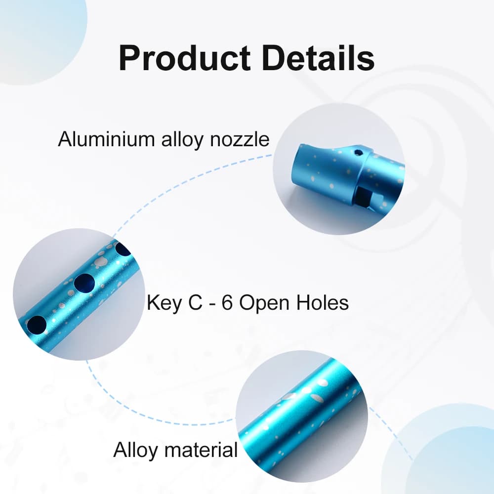 Flûte à bec irlandaise en aluminium, clé de Do, 6 trous, idéale pour les débutants