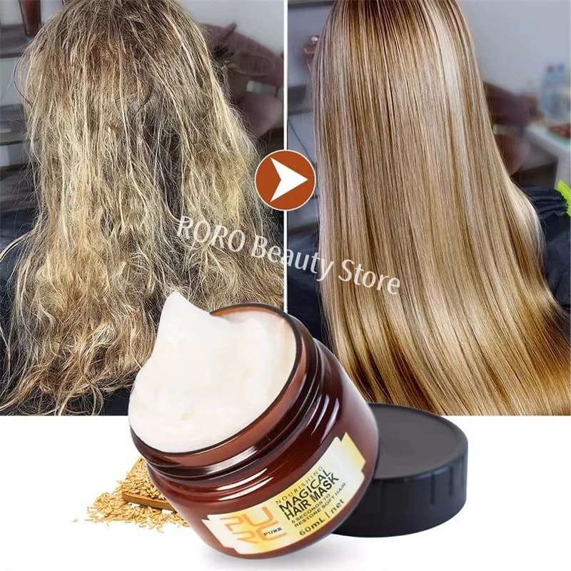 Masque capillaire magique à la kératine, 120ml, protéine, redressage, réparation, sec, crépus, endommagé, Pro, doux, lisse, brillant, soin hydratant en profondeur