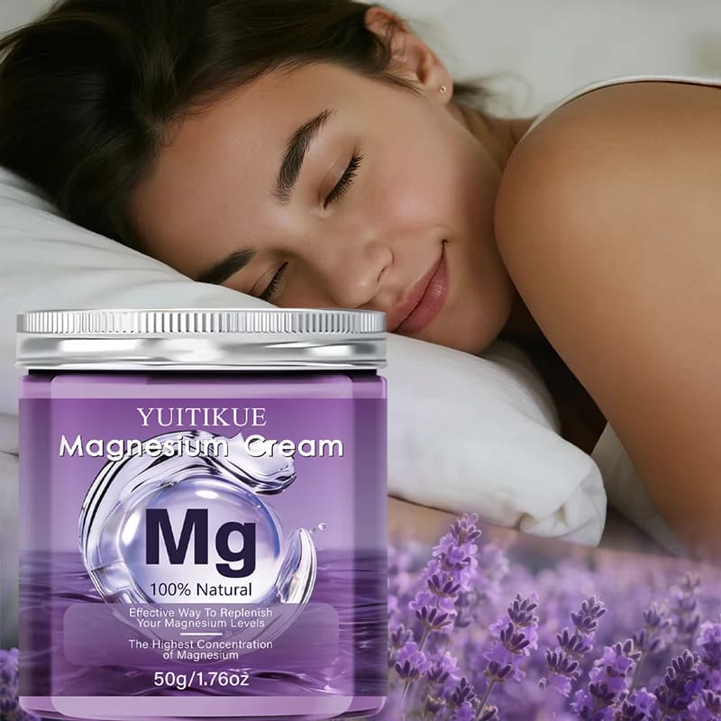 Crème au magnésium premium YUITIKUE | 100% Naturel Haute Concentration | Soin Reconstituant au Magnésium 50g