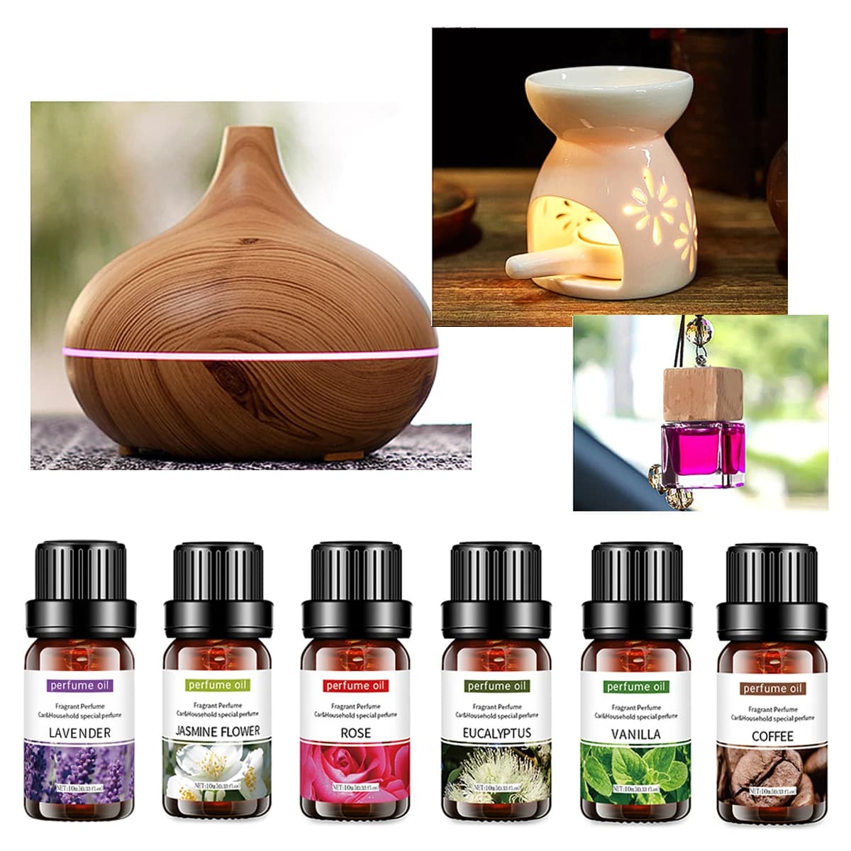 Huile Essentielle d'Aromathérapie 10 ml, Arôme Naturel de Plantes, Huile Aromatique Lavande Rose pour Humidificateur, Savon et Bougie DIY, Vente en Gros