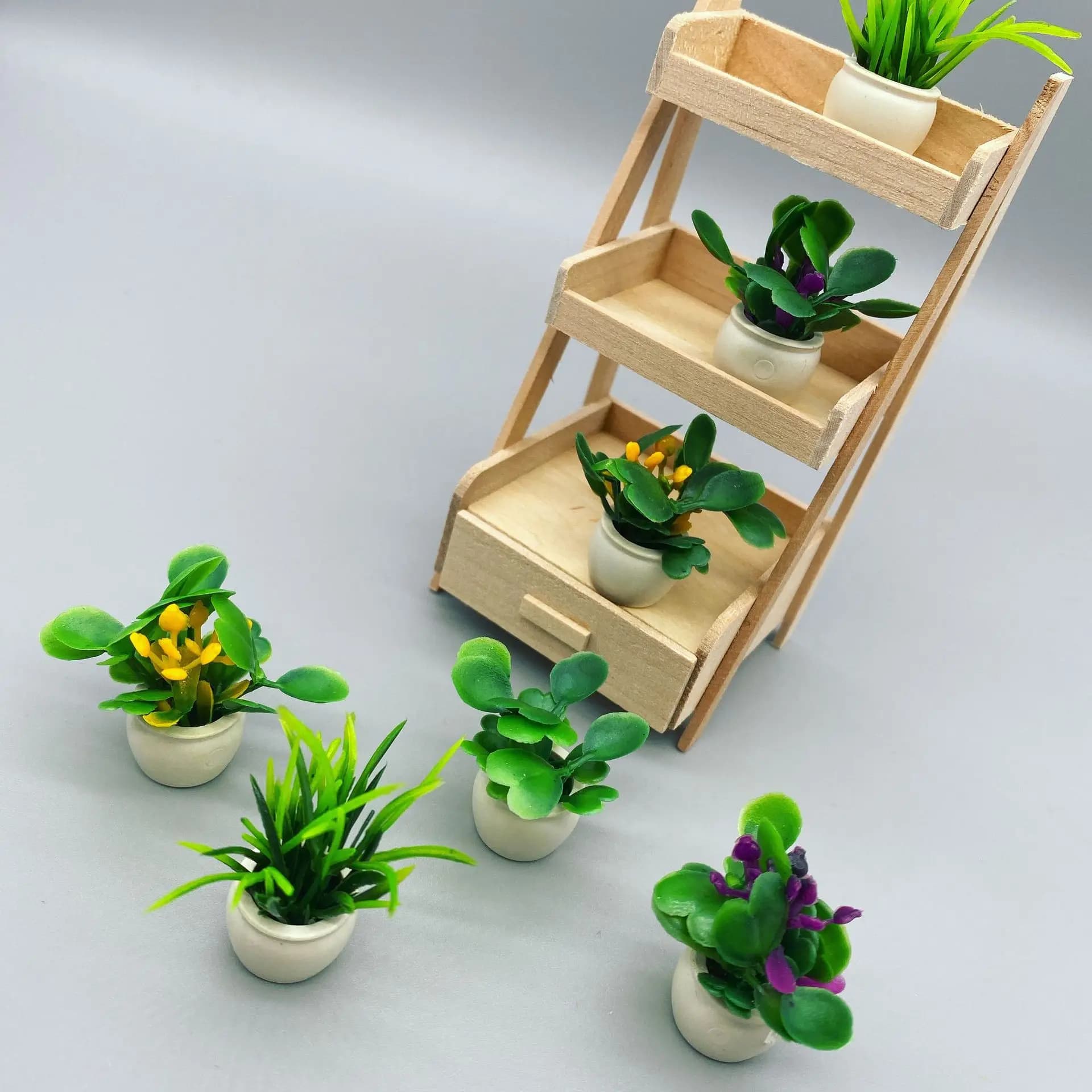 Mini Bonsaï Artificiel en Pot, Fausse Plante Succulente, Ornement de Verdure, Gnome de Jardin Dégradé