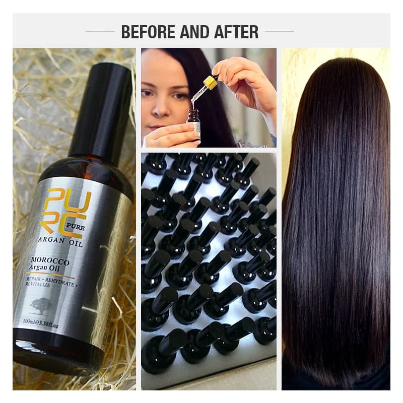 Huile d'argan marocaine pour cheveux
