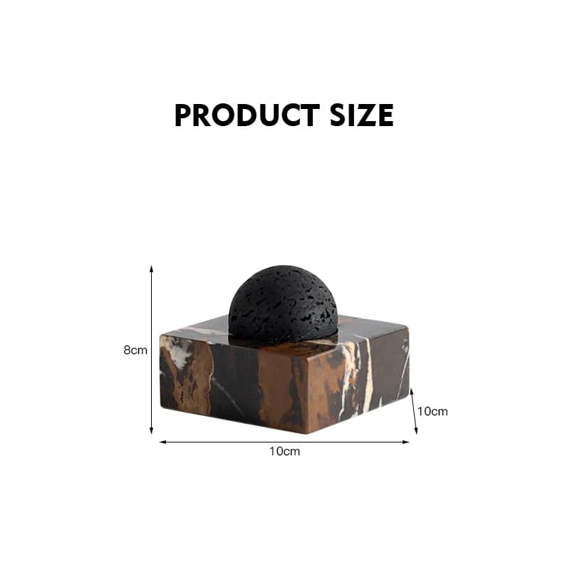 Diffuseur de pierre de roche de lave noire avec base en marbre