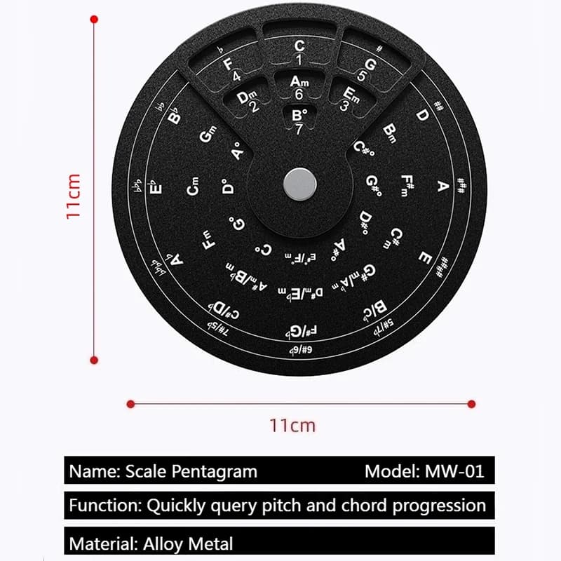 Roues d'accords de guitare, théorie musicale, cinquième roue, outil de mélodie, accords de guitare, disque de théorie musicale pour Piano, outil d'apprentissage de la guitare