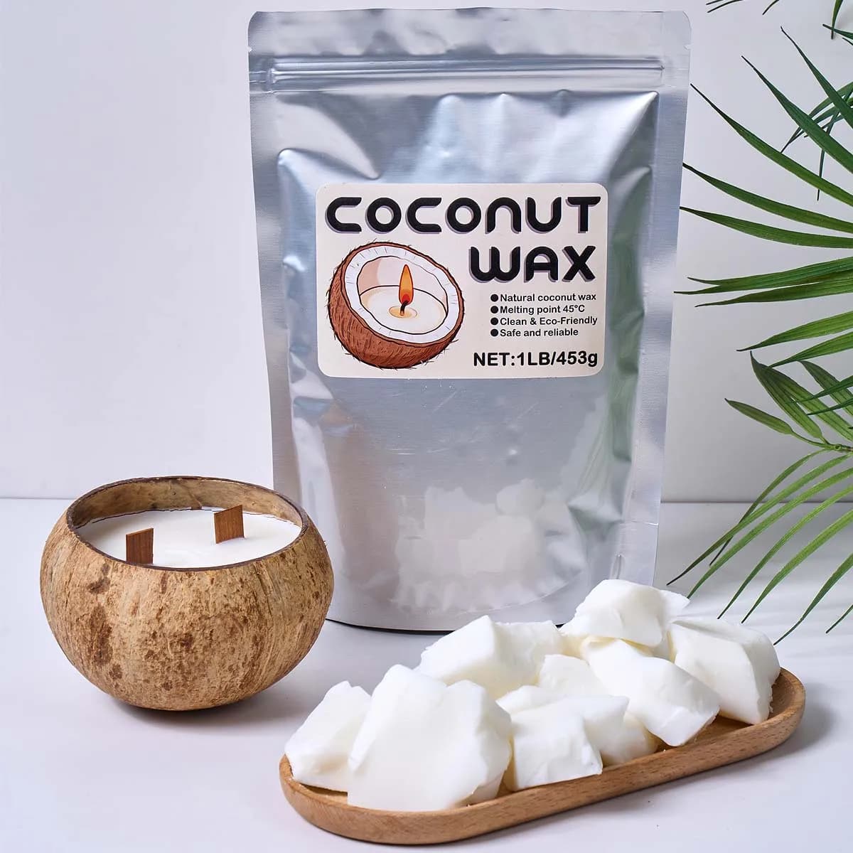 Cire de coco blanche 1LB, cire végétale naturelle, pour bougies parfumées faites main DIY, sans fumée, matériau pour mèches, fournitures d'artisanat