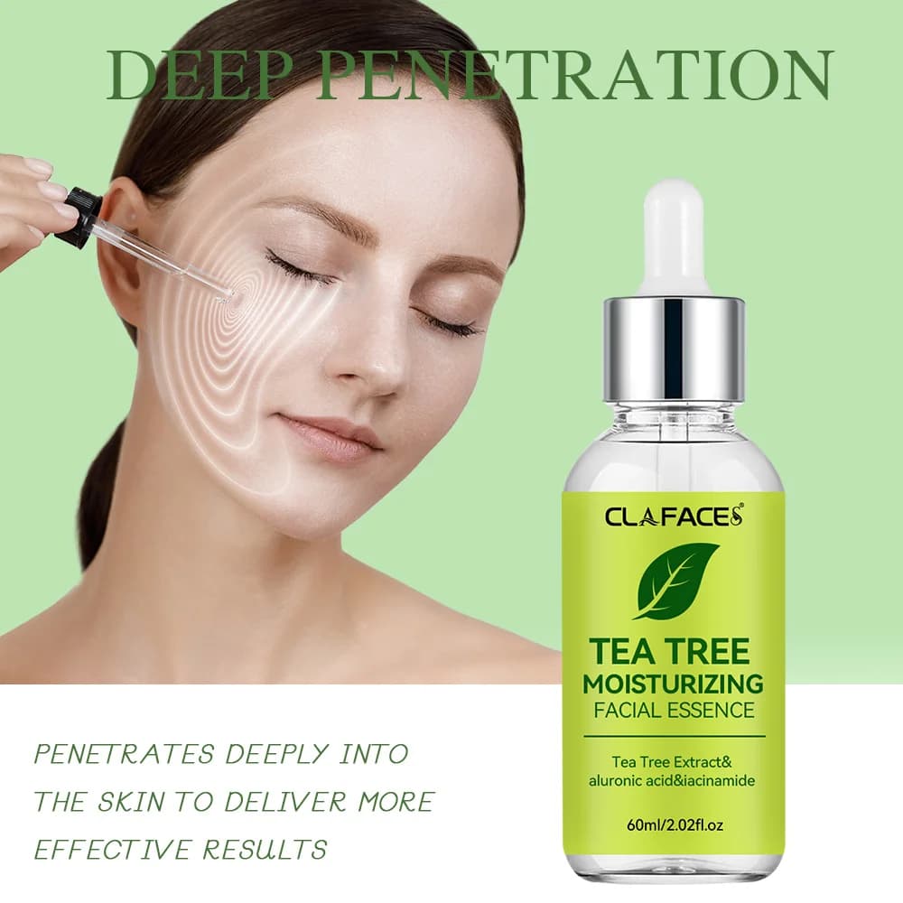 YOUNGCOME Huile d'arbre à thé Essence pour le visage Serre la peau, blanchit et estompe les taches, adaptée à toutes les saisons
