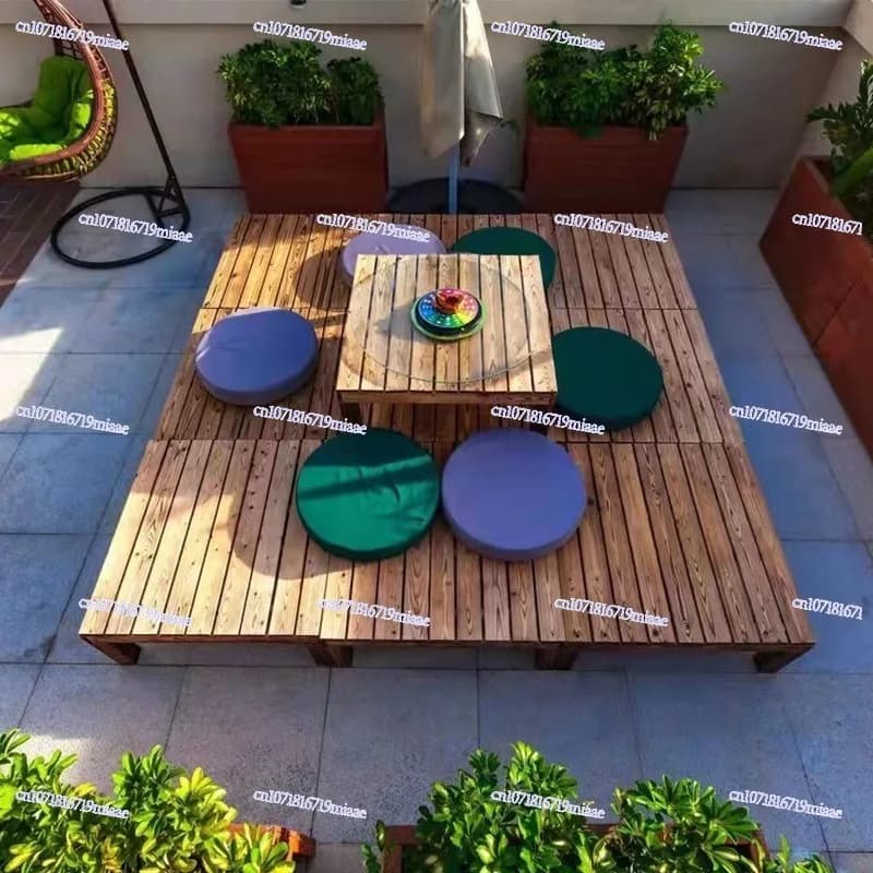Faire un sol extérieur en bois anticorrosif terrasse jardin cour plancher panneau de bois carbonisé étanche balcon marches extérieures