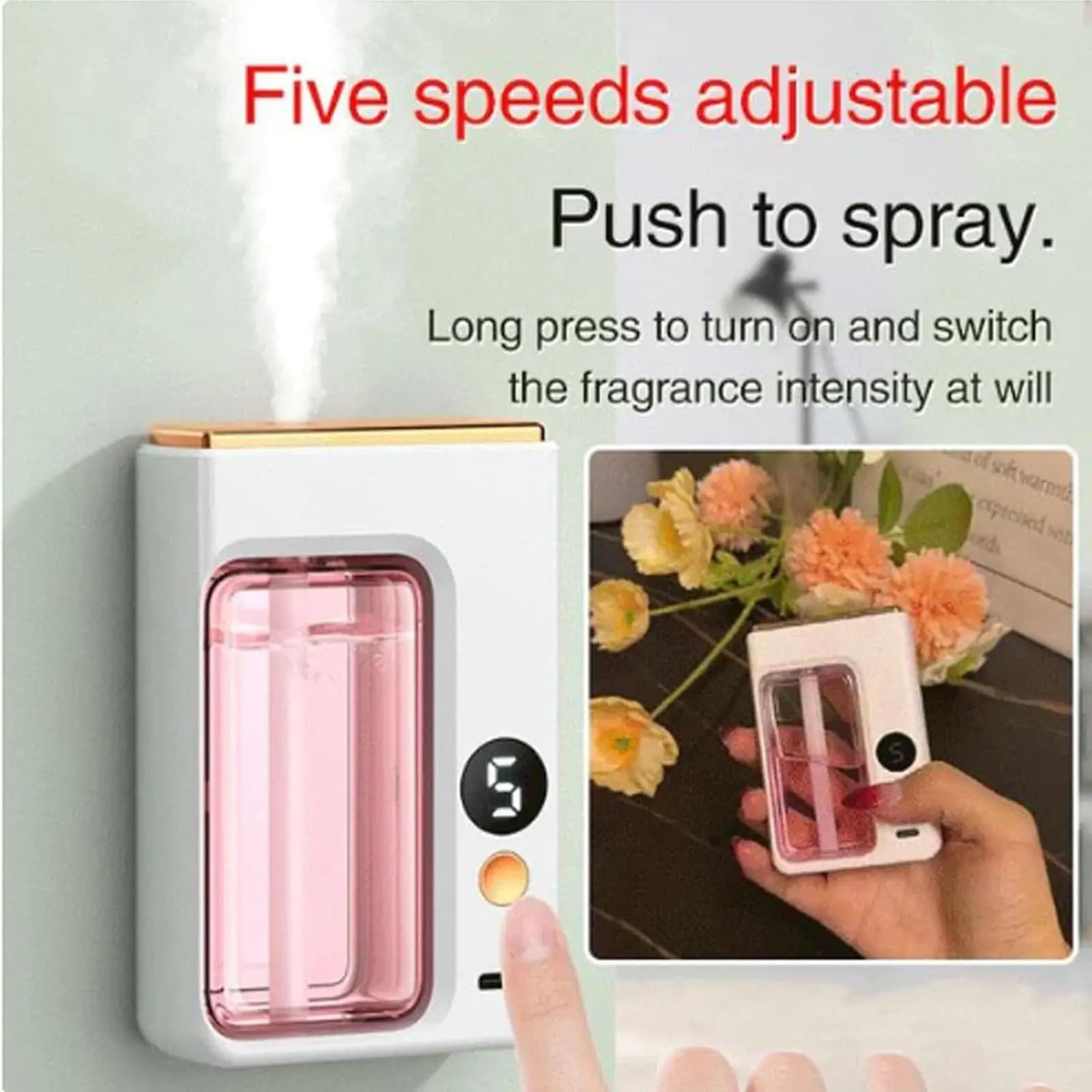 Diffuseur d'aromathérapie sans fil, mural, portable, diffuseur de parfum automatique pour le contrôle des odeurs dans la salle de bain