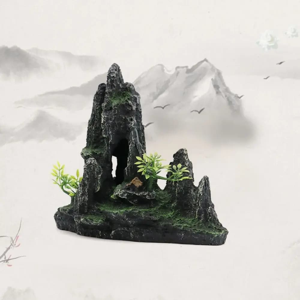 Résine Aquarium rocaille montagne décoration artificielle vue créative roche grotte pierre Simulation réaliste montagne pierre Statue