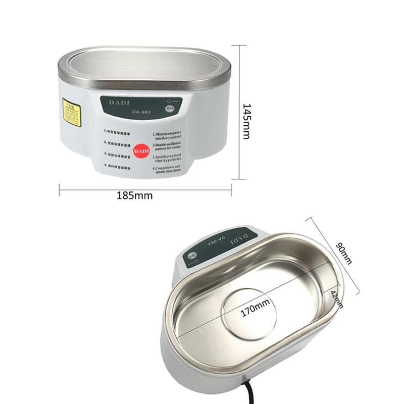 Nettoyeur à ultrasons numérique, bain pour pièces de bijoux, lunettes, manucure, coupe-pierres, rasoir dentaire, Machine de nettoyage à ultrasons