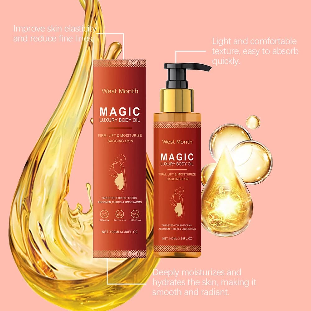 Huile raffermissante magique pour le corps, hydratante en profondeur, nourrissante pour peaux sèches, huile de massage après douche pour femmes, soin des bras et des jambes