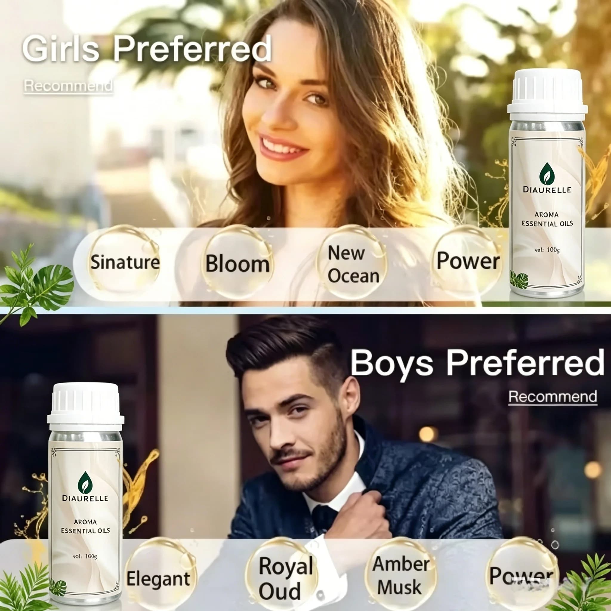 Diffuseur d'arômes d'huiles parfumées florales premium 100 ml