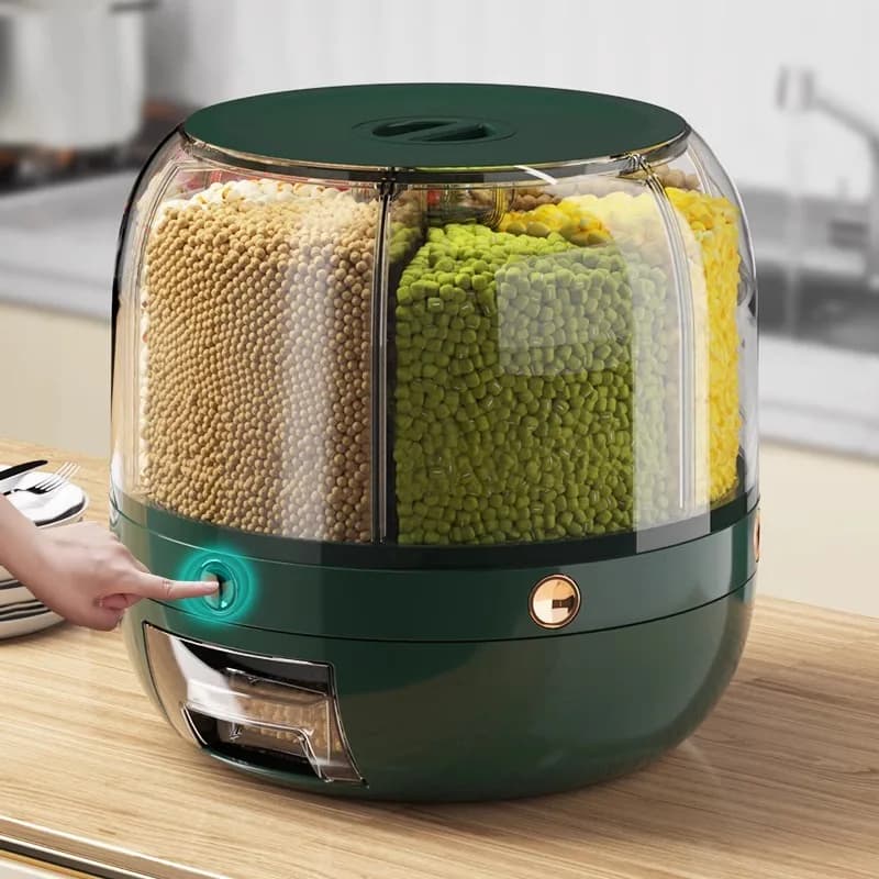 Seau à riz divisé en grilles