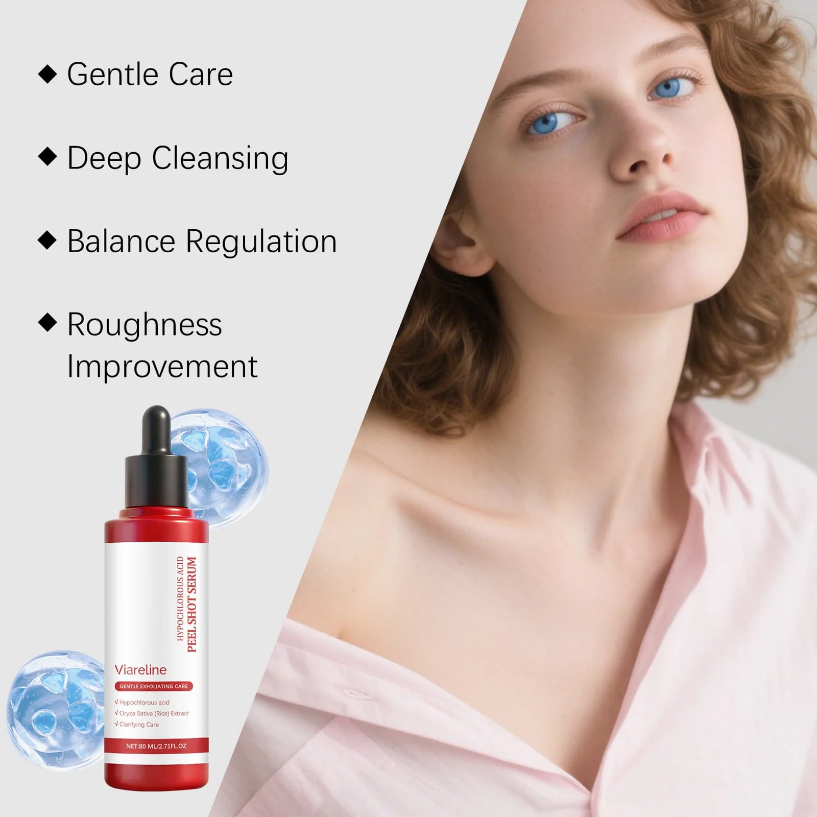 Sérum exfoliant au riz, hydratant, éclaircissant, nettoyage des Pores, dissolvant de peau morte, contrôle du sébum, lissage, Essence de Peeling du visage