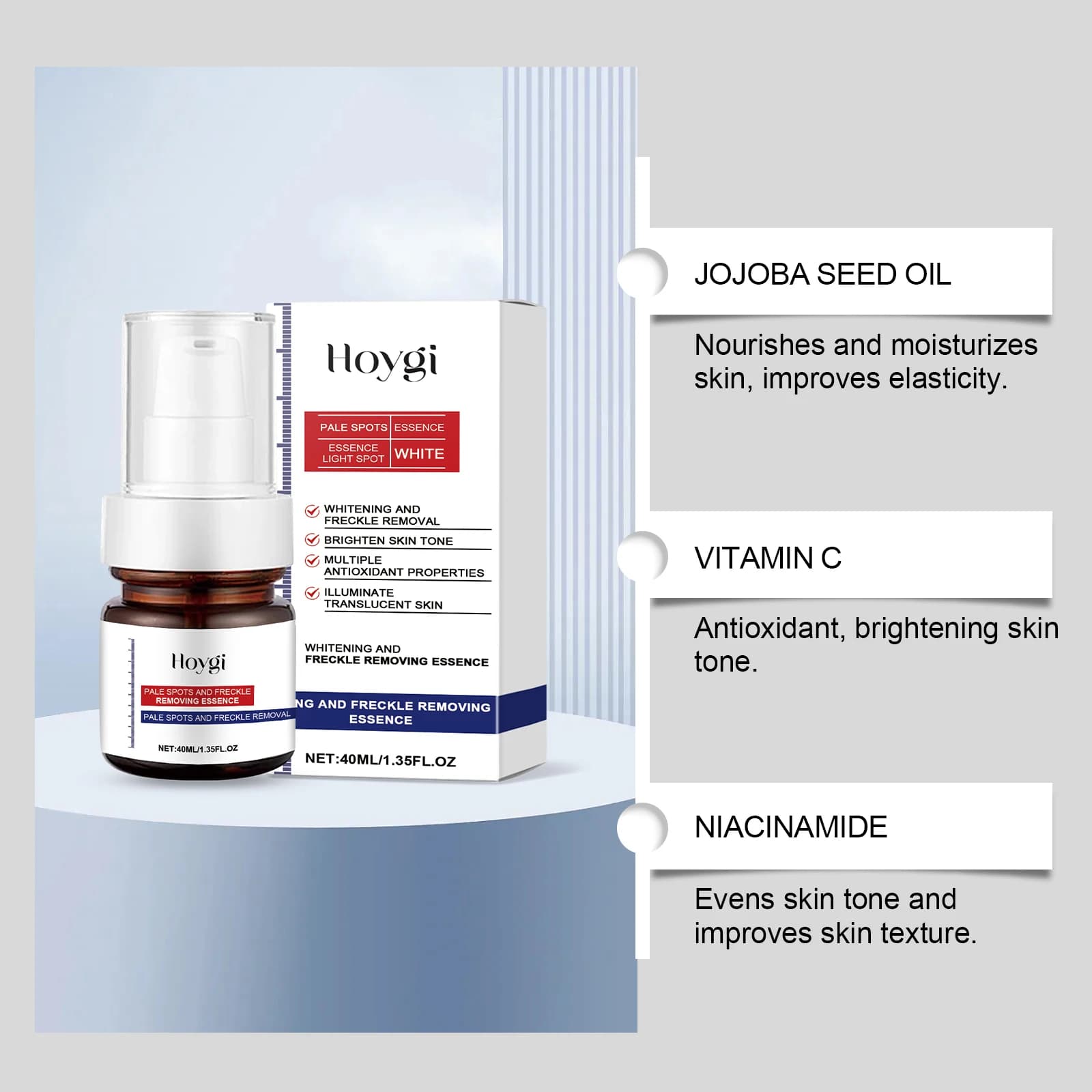 Hoygi crème antioxydante aux noix de vitamine C ton éclaircissant soirée correcteur de taches foncées hydratant léger absorption rapide de la peau