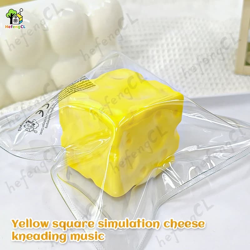 (HefengCL) Jouets sensoriels en forme de cube de fromage, jouets sensoriels doux à remontée lente, cadeaux idéaux pour le bureau, la salle de classe, les fêtes et les vacances