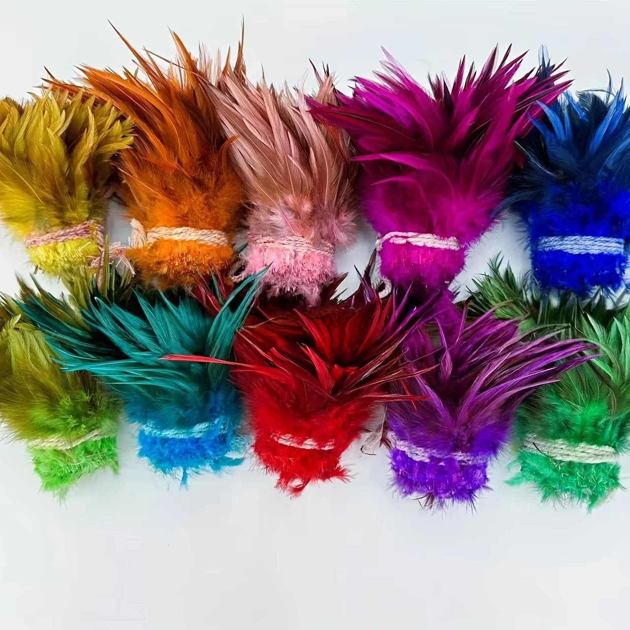 1 rouleau de plumes de poulet pour l'artisanat, la bijouterie, la décoration, les matériaux de montage de mouches, la broderie DIY, les accessoires de carnaval, la décoration