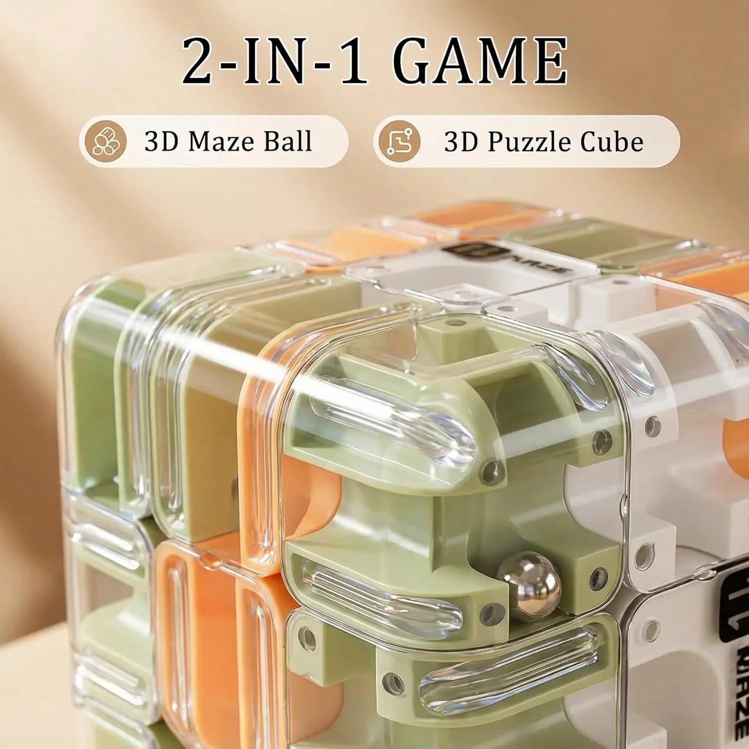 Casse-tête 3D en forme de cube labyrinthe à billes roulantes, jeu de compétition entre frères et sœurs, jouet anti-stress, cadeau