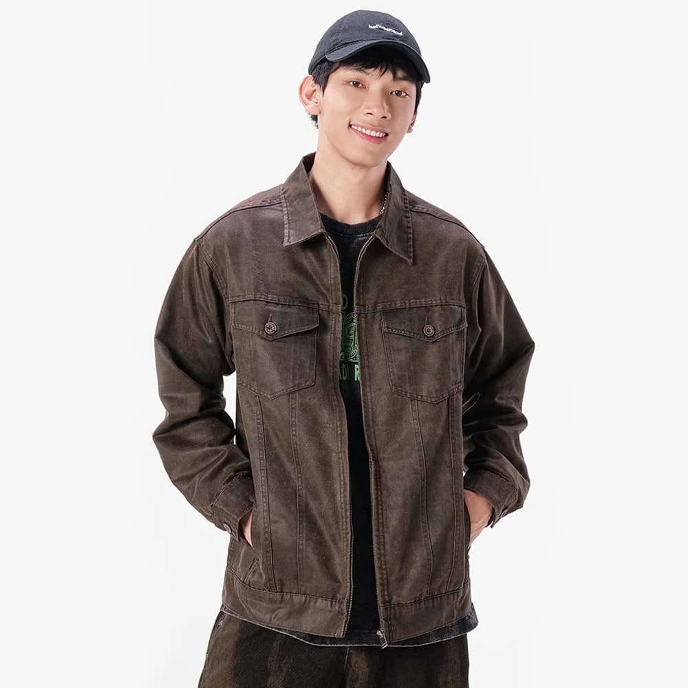 Veste enduit de cire d'huile pour hommes