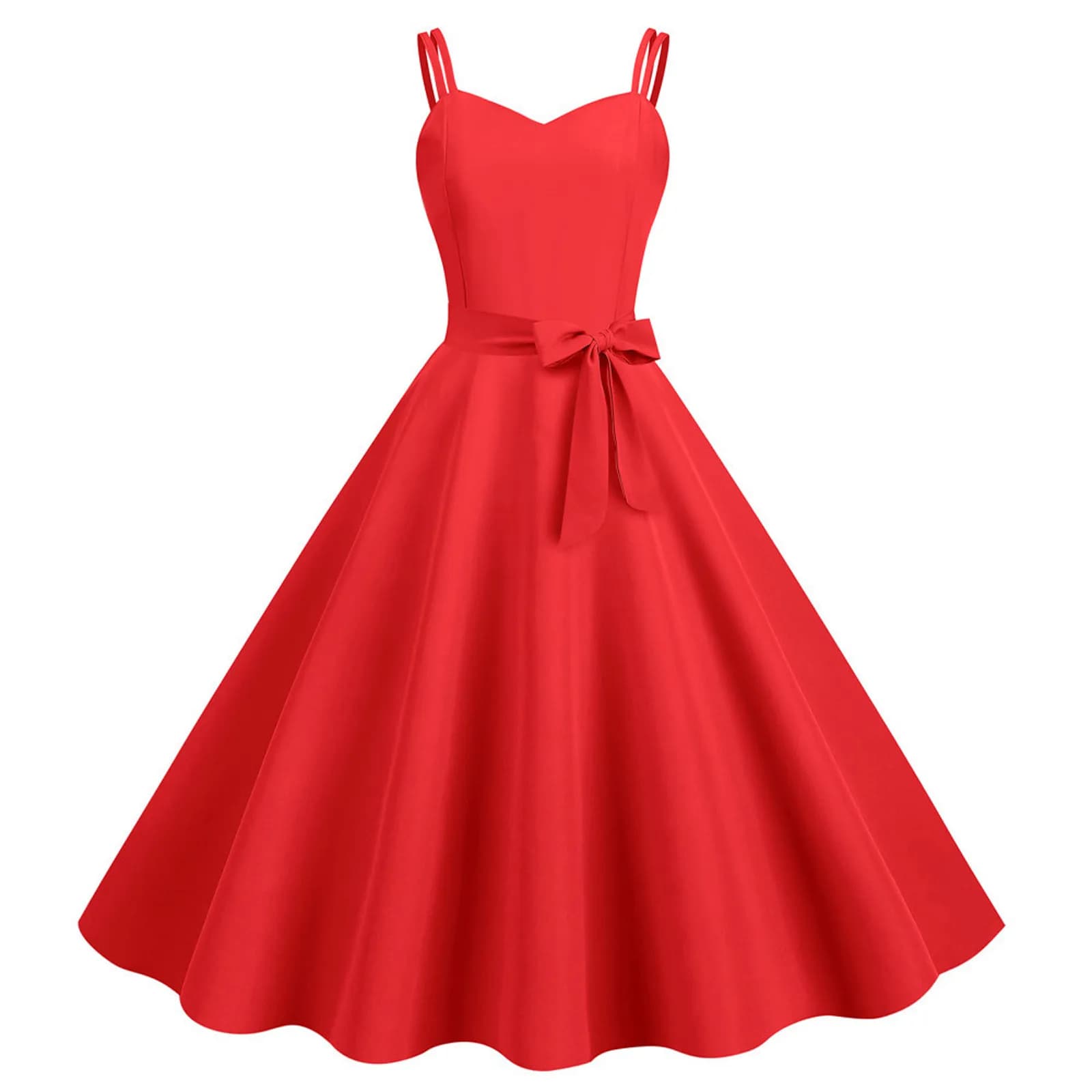 Robe trapèze rockabilly pour femmes, robe vintage Pin Up, robe trapèze décontractée, document solide, robe de cocktail élégante, été, 2024