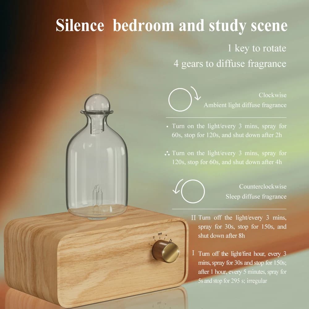 Diffuseur d'huiles essentielles diffuseur d'aromathérapie sans eau pour le bureau à domicile diffuseur d'arôme en bois et verre Machine de parfum