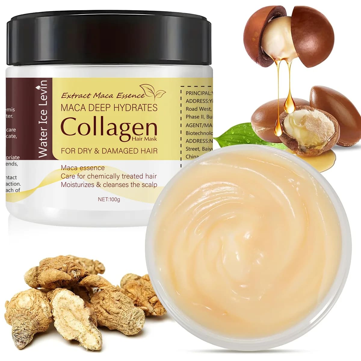 Masque capillaire magique, contient du collagène et de la kératine - Nourrit en profondeur les cheveux à l'huile de coco - Hydrate et nourrit intensément - Répare les cheveux fins, fragiles, secs et a