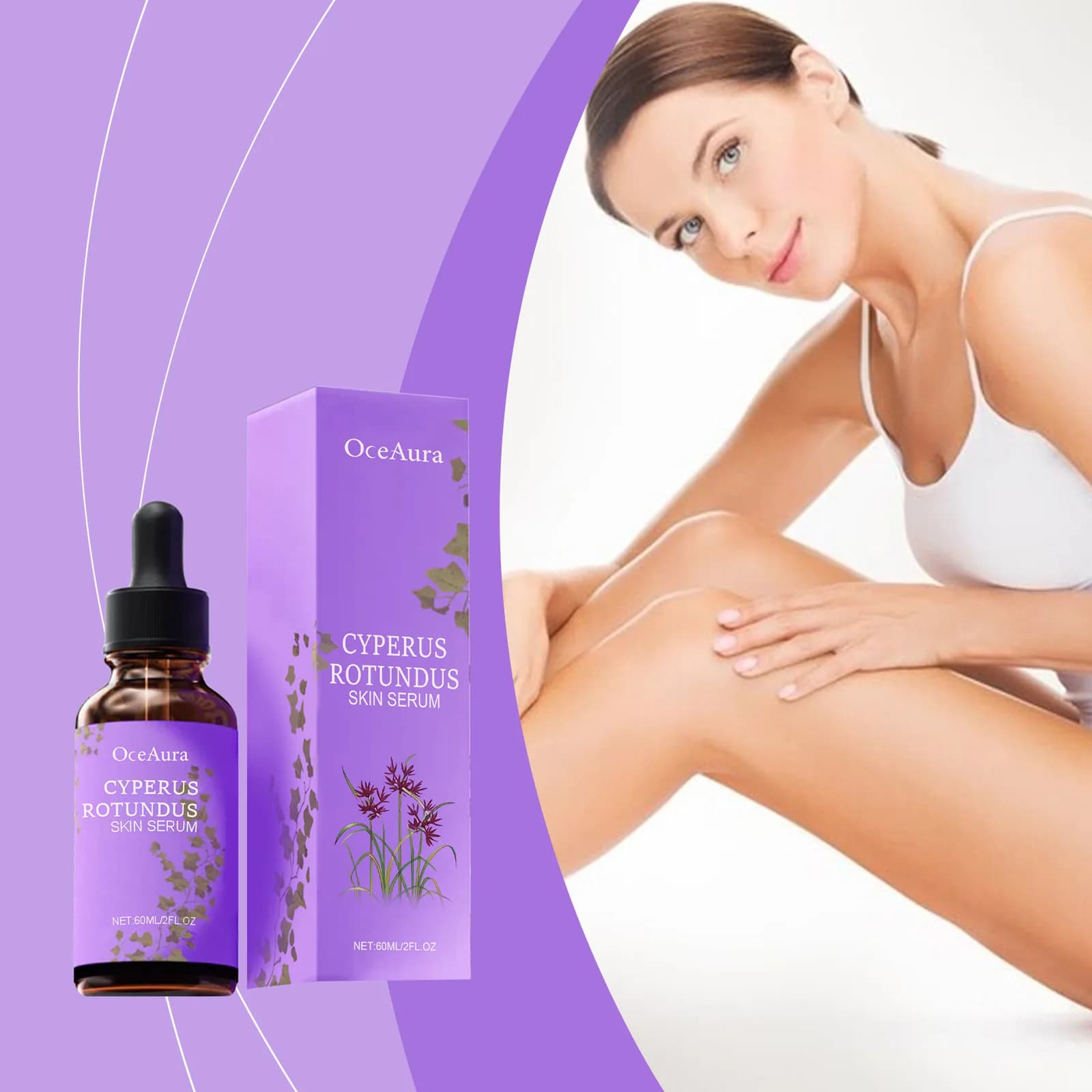 OceAura Cyperus Rotundus huile pour épilation prévenir la croissance des cheveux produits supprimer inhibiteur de cheveux pour huile corporelle hydratante 60ml
