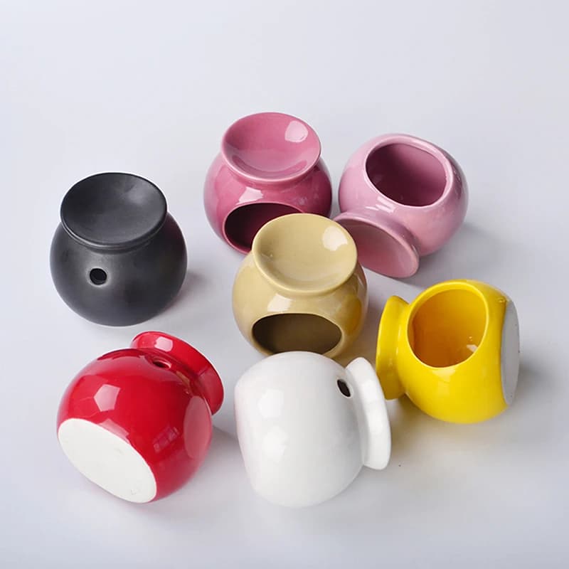 Brûleur d'huile essentielle en céramique, Mini bougeoir d'encens, artisanat en céramique coloré, diffuseur d'aromathérapie, décoration de maison