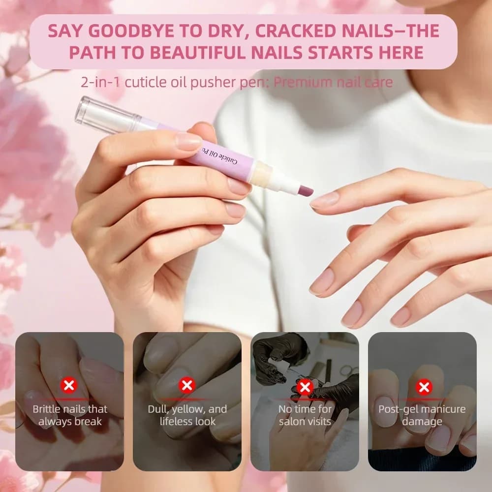 Stylo à Huile pour Cuticules Lavande & Rose 2-en-1 : Soin Hydratant et Réparateur des Ongles