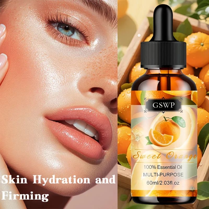 Huile essentielle d'orange douce 100% pure GSWP : Multi-usages pour le massage du visage et du corps