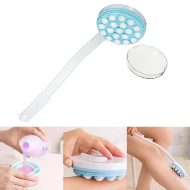 Applicateur de crème à l'huile et Lotion, brosse de douche à Long manche, tête, corps, jambes, dos, brosse de bain, gommage, masseur, épurateur, fournitures de bain, outils