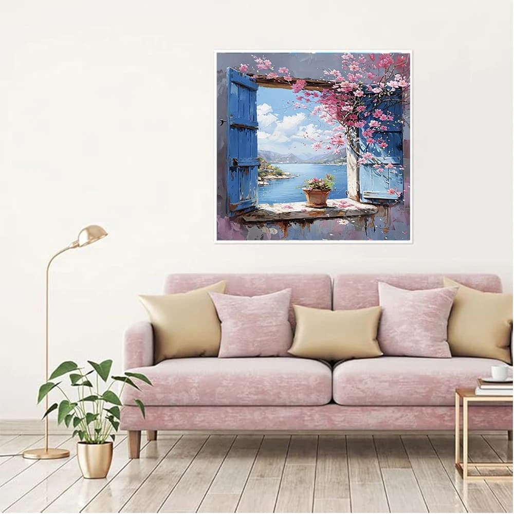 Nouvelle Arrivée : Peinture DIY Mosaïque Diamant Carré Complet et Rond, Motifs Maison, Paysage, Ville, Bord de Mer, Broderie, Cadeau Unique