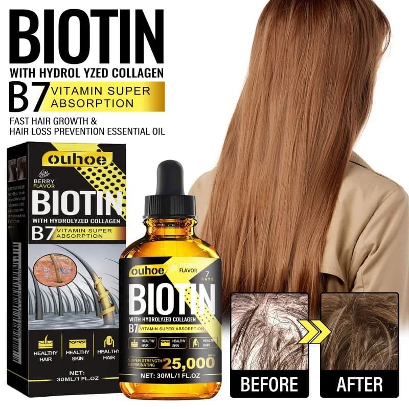 Nutrition biotine gouttes liquides huile essentielle collagène B7