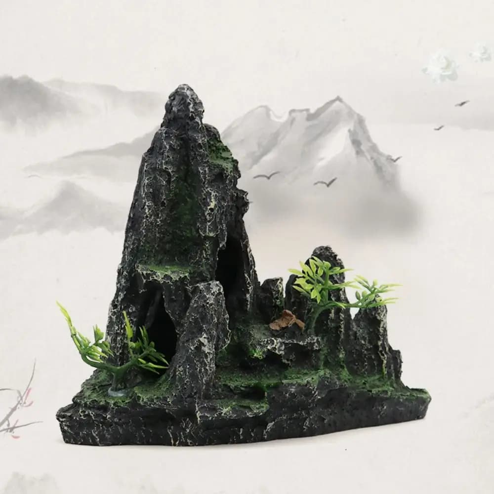 Résine Aquarium rocaille montagne décoration artificielle vue créative roche grotte pierre Simulation réaliste montagne pierre Statue