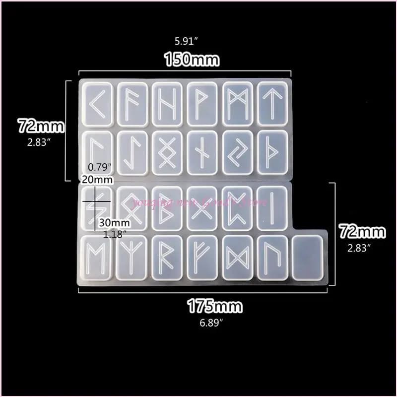 57QA Futhark – moules moulage symboles énergétiques, pour bricolage, outil fabrication pendentifs bijoux