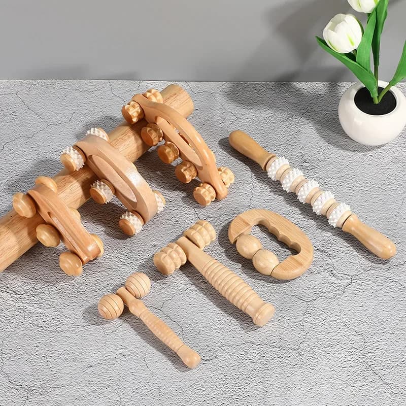 Rouleau de massage en bois 2026
