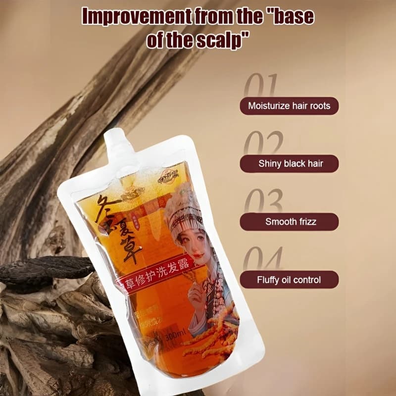 Cordyceps Shampooing anti-huile Shampooing nourrissant pour soins capillaires Shampooing antipelliculaire Shampooing anti-démangeaisons Shampooing pour cheveux moelleux