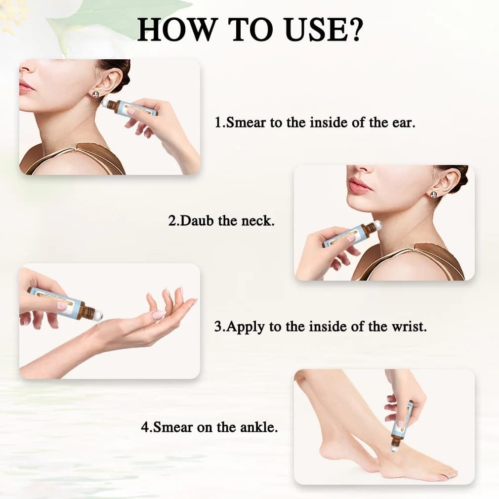 10 pièces/ensemble huile d'aromathérapie Roll-On musc blanc noix de coco vanille brise de mer bébé poudre lin frais gomme à bulles orchidée noire Freesia