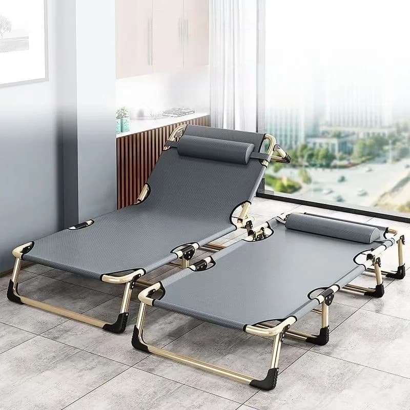 Lit pliant lit simple maison lit de sieste simple bureau lit de sieste en plein air chaise inclinable multifonctionnelle quatre vitesses réglables