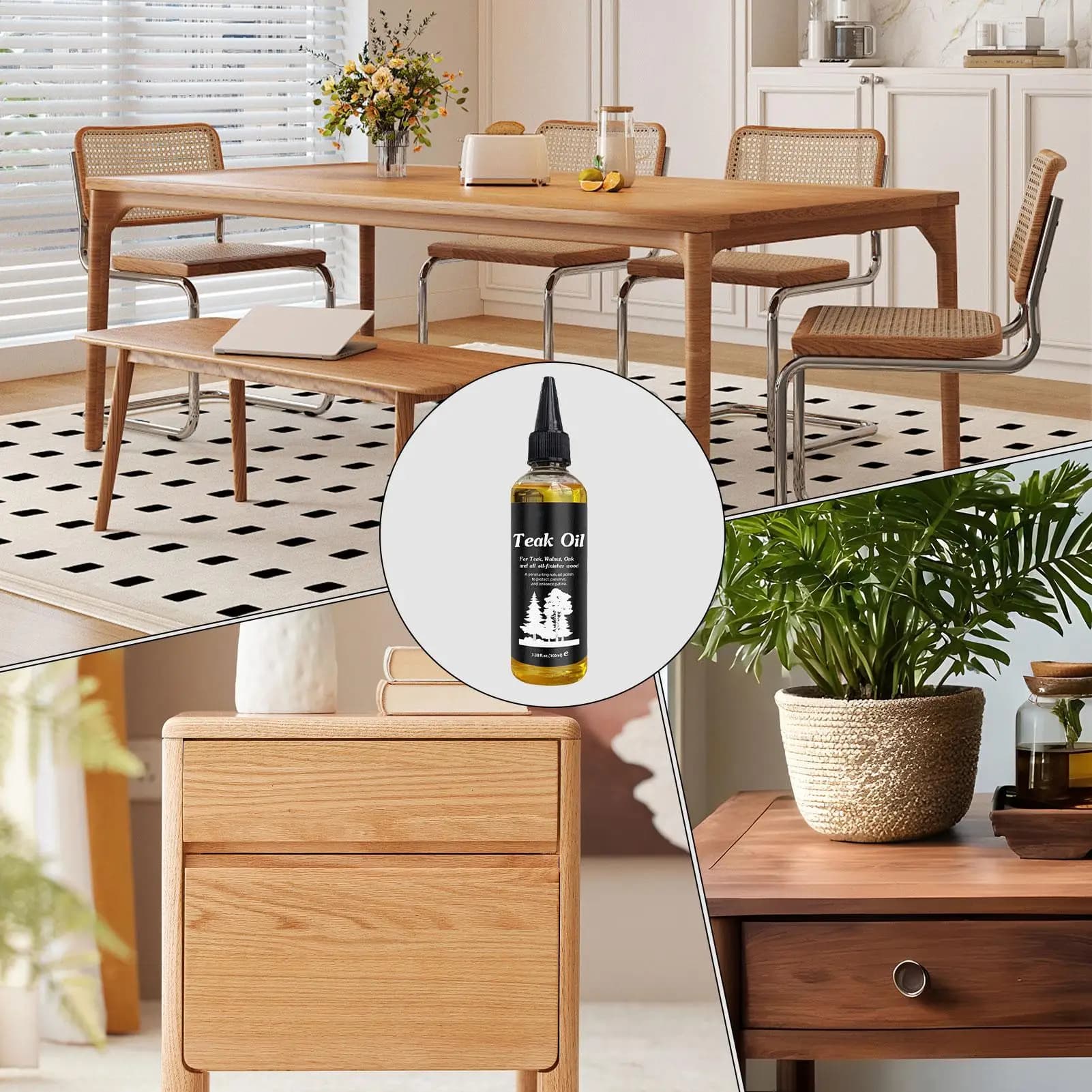 Huile de teck finition bois 100ml meubles bois dur polisseuse revitalisant Non gras soin du bois huile de teck pour Table en bois étagère de bureau