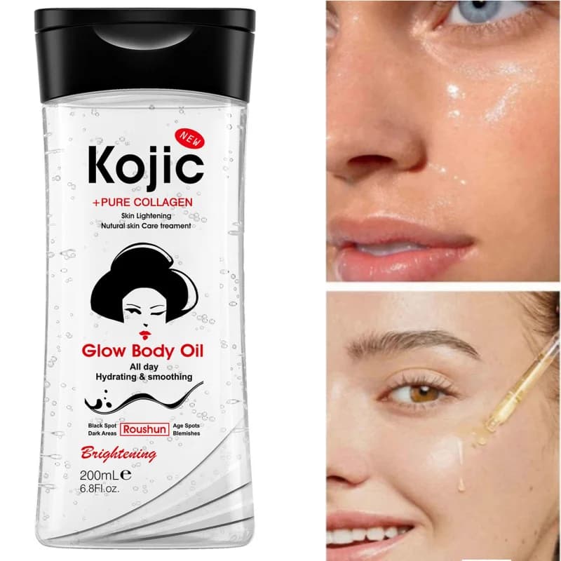 200ml Huile corporelle à l'acide kojique Huile essentielle pour le corps Huile de soin de la peau Hydratante et soin hydratant Convient à toutes les saisons