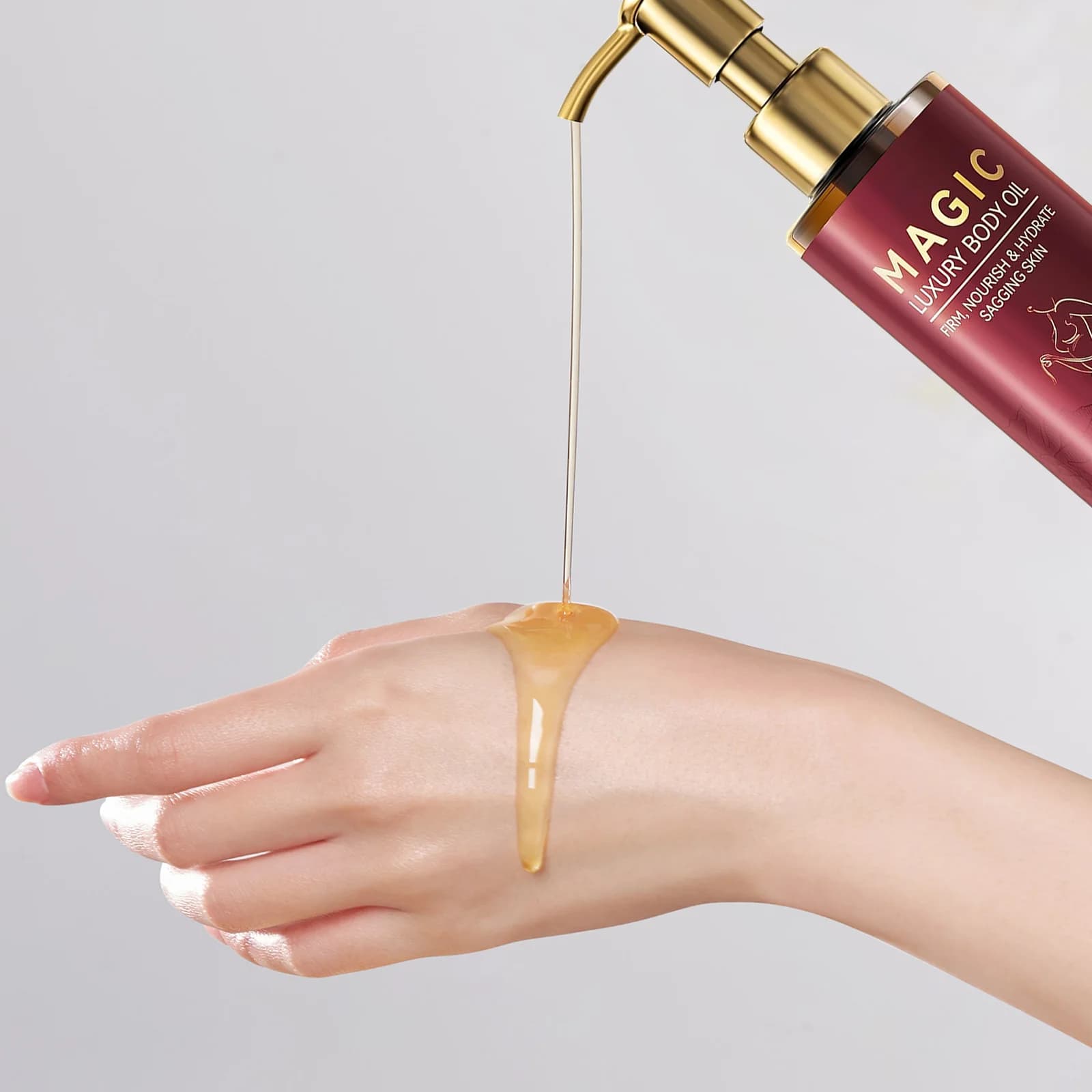 Huile corporelle pour resserrer les fesses, les cuisses, l'abdomen et les aisselles, huile de soin pour lifting et hydrater la peau, 120ml