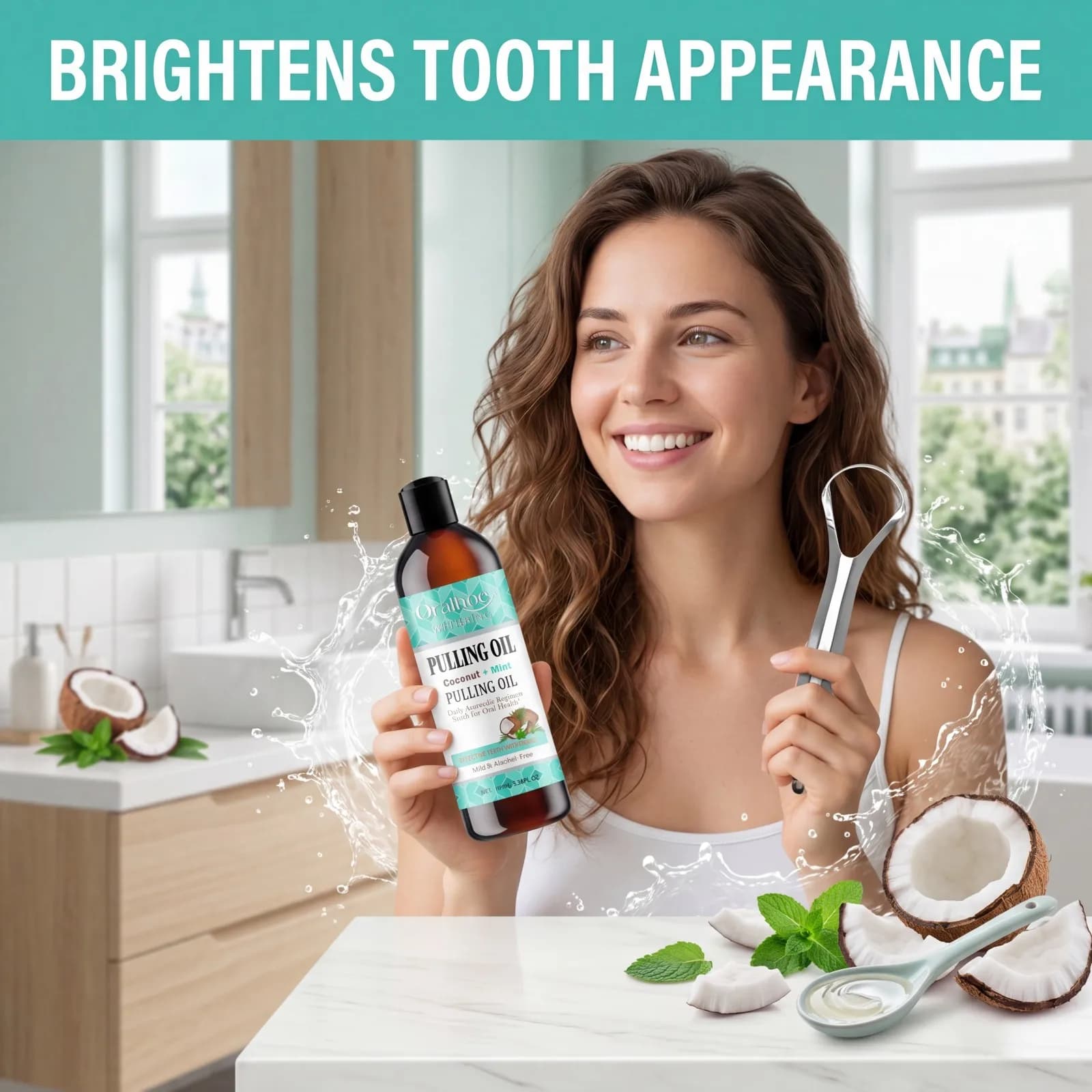 Huile de bain de bouche Coco Menthe pour l'huile pulling