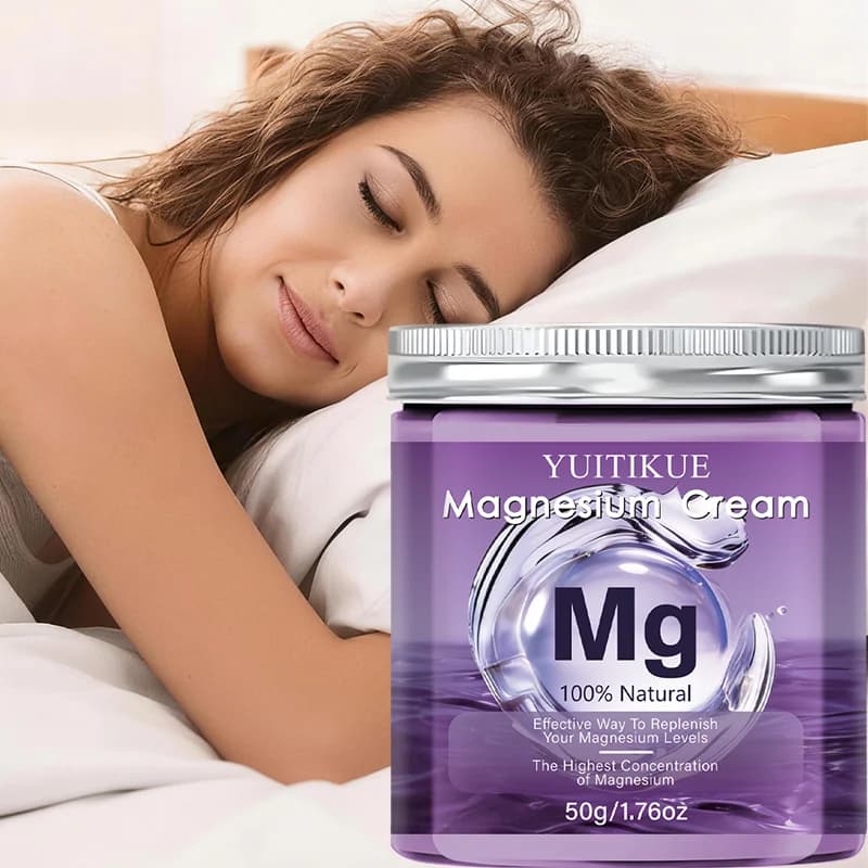 Crème au magnésium premium YUITIKUE | 100% Naturel Haute Concentration | Soin Reconstituant au Magnésium 50g