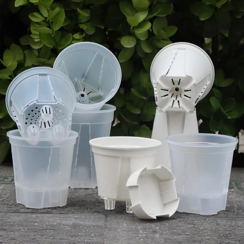Pot de fleurs de stockage d'eau, bassin Transparent pour bonsaï, Pot pour plantes, orchidée papillon, Pot hydroponique respirant, bassin paresseux auto-absorbant