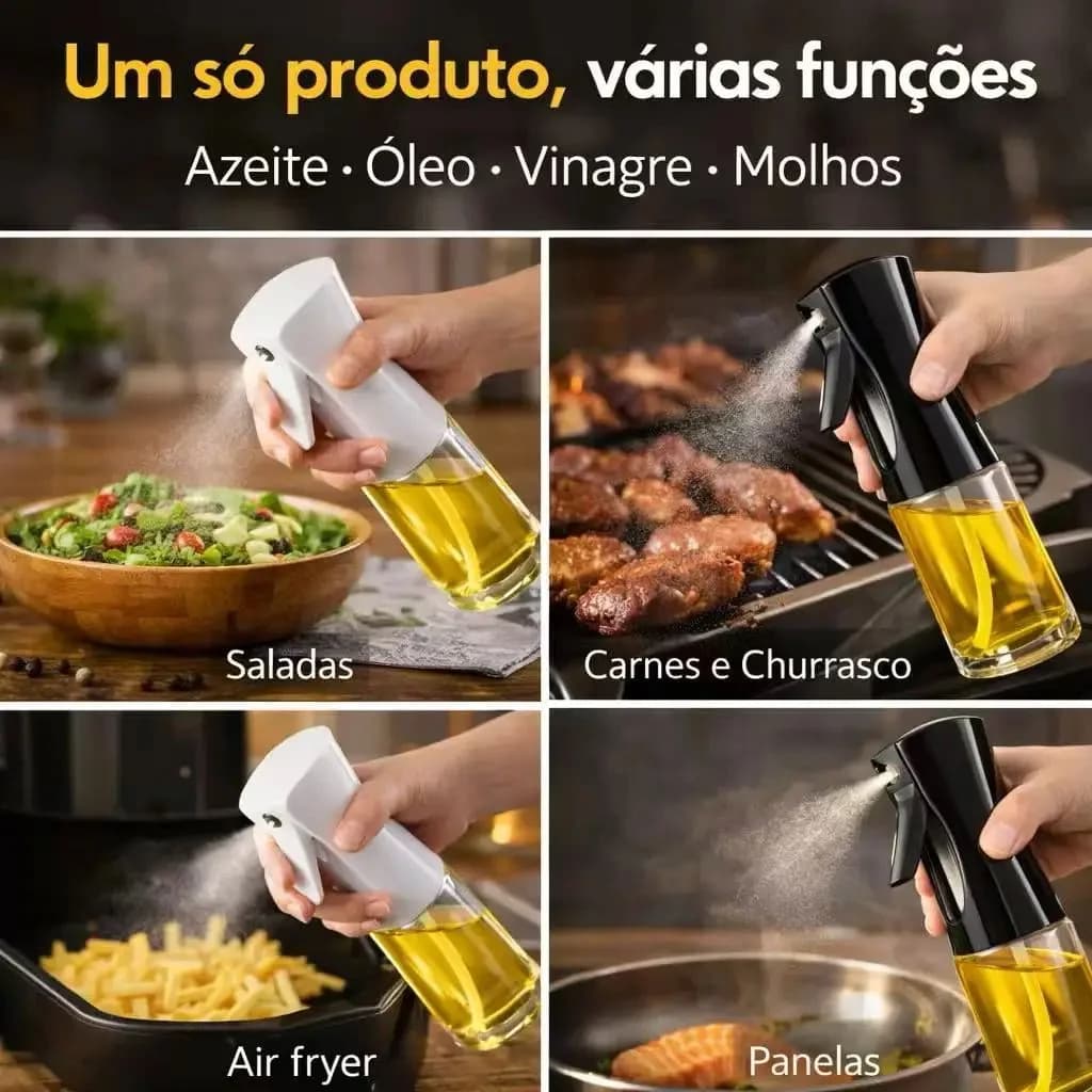 Pulvérisateur d'huile et de vinaigre réutilisable de 220 ml pour friteuse à air et barbecue extérieur – Accessoire de cuisine de qualité alimentaire