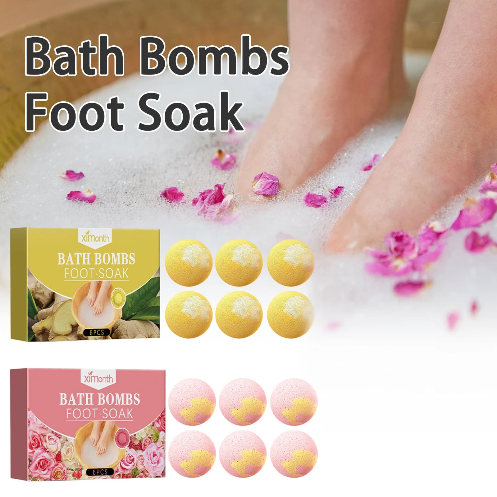 Boule de bain de pieds Rose/gingembre, prévient la sécheresse, les fissures, le pelage du talon, hydratant, réduit les odeurs des pieds, soulage la Fatigue, soins des pieds