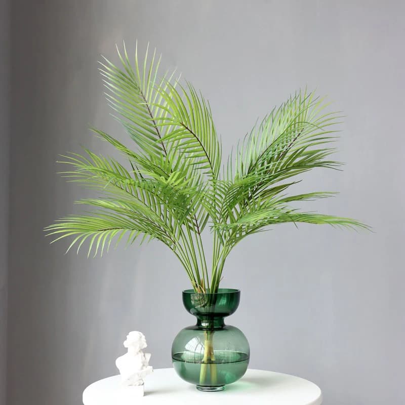 Plantes d'arbre vertes artificielles de 60 CM, feuilles de palmier, fausse branche tropicale, accessoires de décoration d'intérieur en plastique pour jardin de maison, accessoires Photo